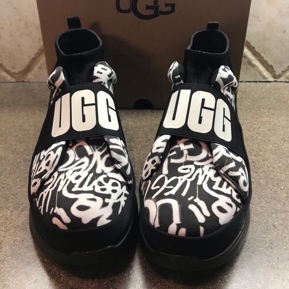 🆕UGG Neutra Sneaker Graffiti POP, Black/White - Picture 2 of 6